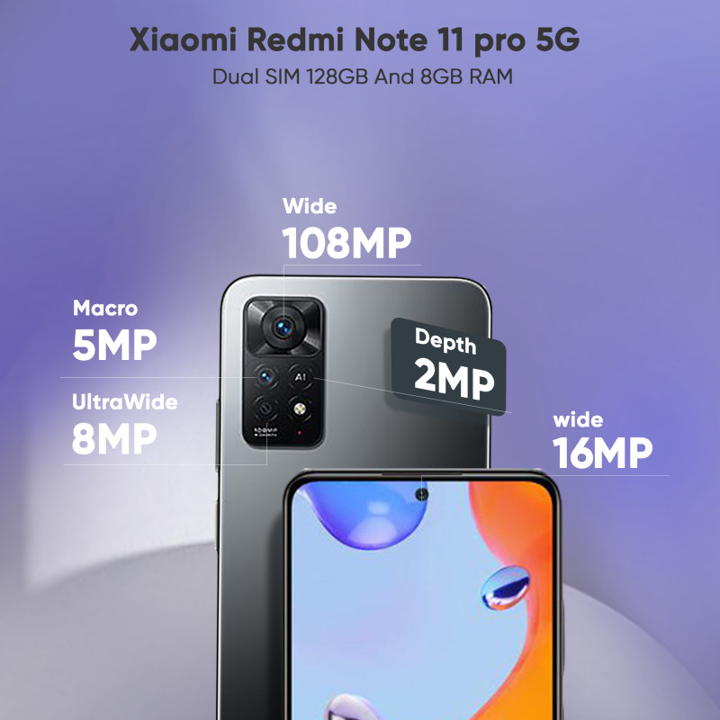 گوشی موبایل شیائومی مدل Redmi Note 11 pro دو سیم‌ کارت ظرفیت 128 گیگابایت و رم 8 گیگابایت