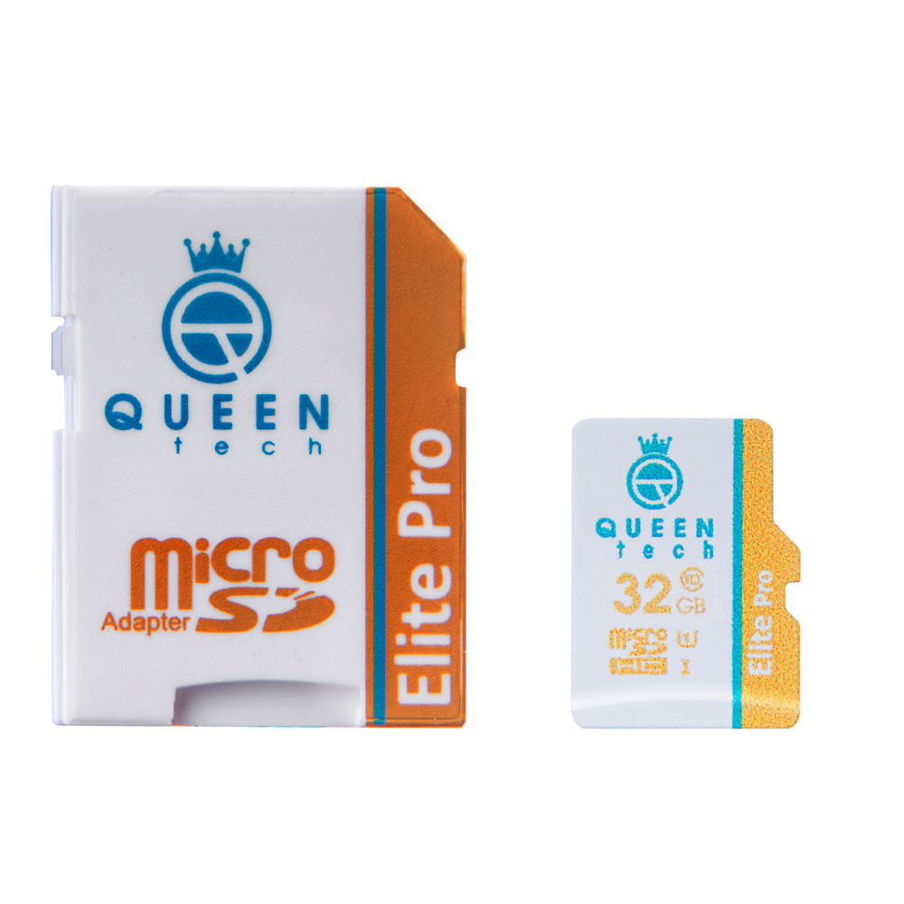 کارت حافظه Micro SD HC کوئین تک مدل Elite Pro A2 V30 کلاس 10 استاندارد UHS-I U3 سرعت 85MBps ظرفیت 32 گیگابایت به همراه آداپتور SD و کارت خوان